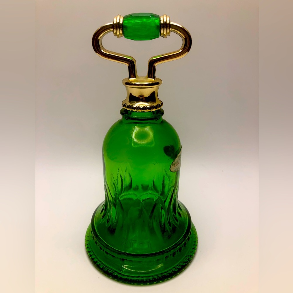 Vintage Avon green glass bell.